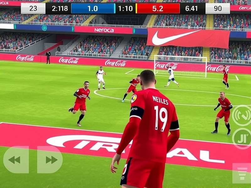 NEROCA FC Champions Real-Time Gameplay NEROCA FC Champions gameplay screenshot showing a match in progress